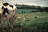 Heifer with Landscape Oil Painting
